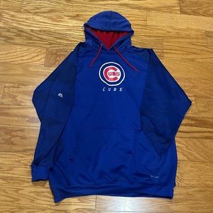 3XLT Men’s Majestic, Blue Chicago Cubs Hoodie, EUC
